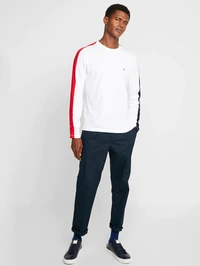 Striped White Slim Fit T-shirt - cotton, S