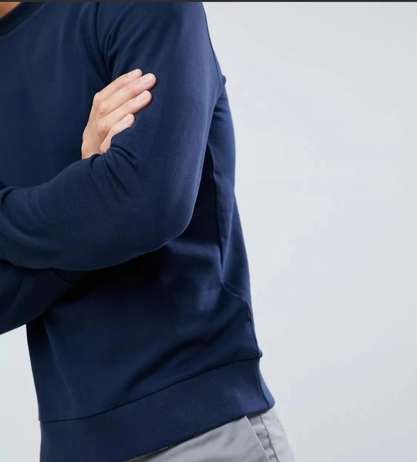 Essentials crew neck sweatshirt in navy - Cotton Fleece, L
