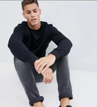 Essentials Black Sweatshirt - cotton fleece, M