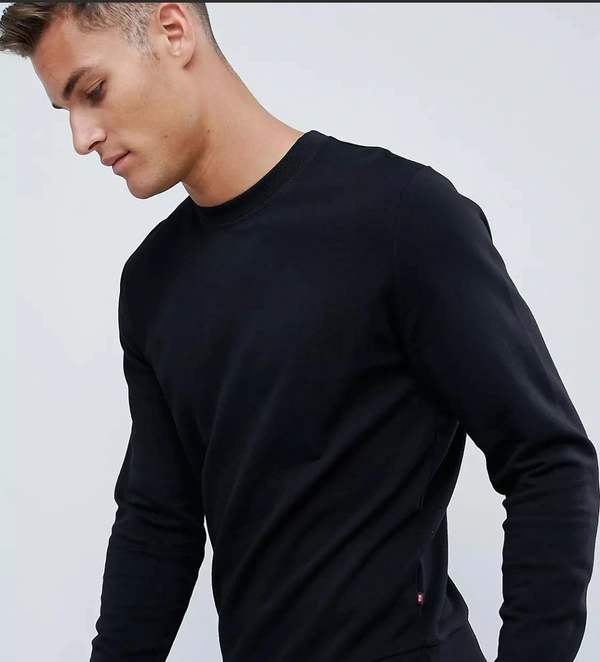 Essentials Black Sweatshirt - cotton fleece, L
