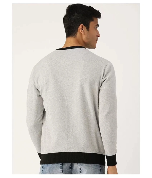 Harbor N Bay Grey Sweatshirt - cotton blend, S (Chest Size: 39 in, Length Size: 27 in, Waist Size: 37 in)