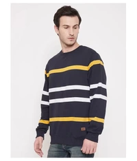 Men's Multi Full Sleeves Hooded Colorblocked Sweatshirt - cotton blend, M (Chest Size: 42 in, Length Size: 27 in) 