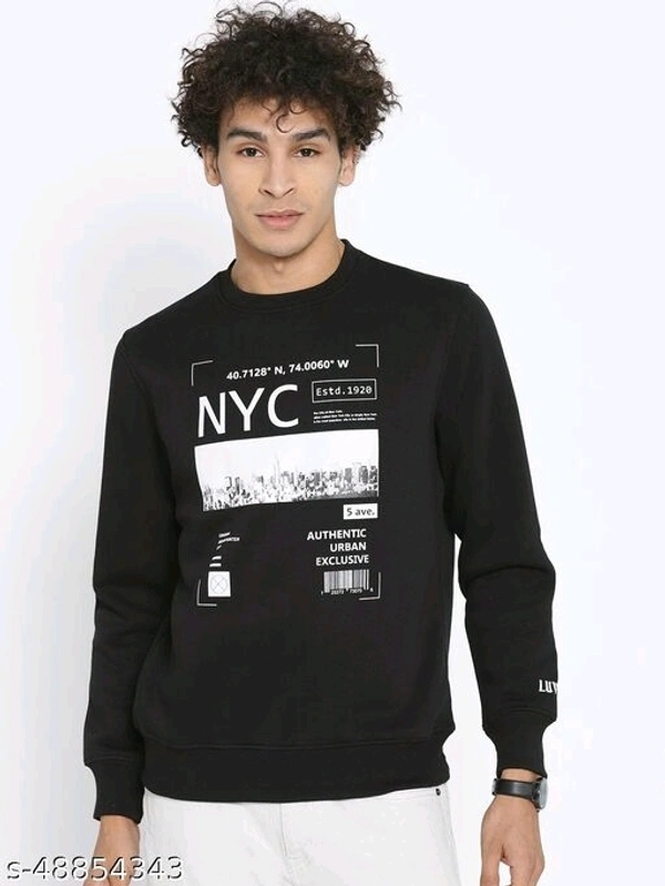 Graphic Print Full Sleeves Sweatshirt - cotton, M (Chest Size: 40 in, Length Size: 26 in) 
