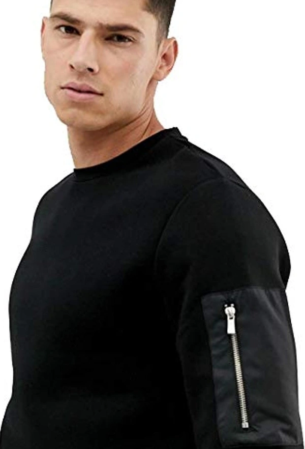 Men's Slim Fit Zip Detail T-Shirt - cotton, M