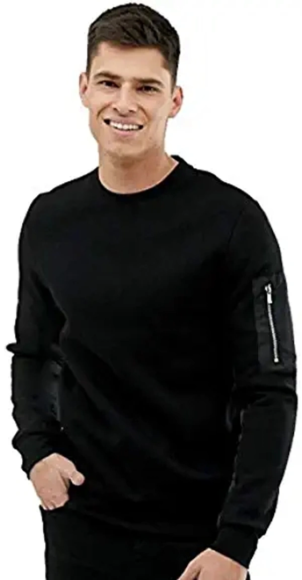 Men's Slim Fit Zip Detail T-Shirt - cotton, M