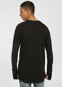 Cotton Round Neck Thumbhole T-shirt - cotton, XL