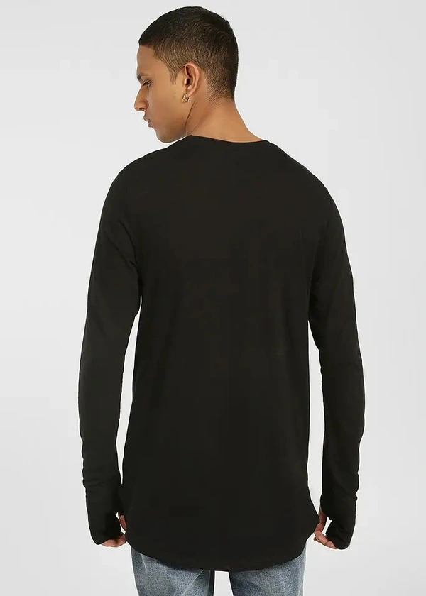 Cotton Round Neck Thumbhole T-shirt - cotton, XL