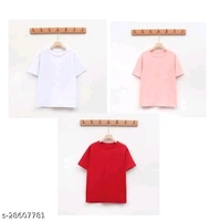Combo Of 3 Basic T-shirt - cotton, L (Chest Size: 40 in, Length Size: 27 in) 