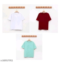 Combo Of 3 Basic T-shirt - cotton, XS (Chest Size: 34 in, Length Size: 23.5 in)