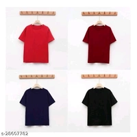 Combo Of 4 Basic T-shirt - cotton, XS (Chest Size: 34 in, Length Size: 23.5 in)