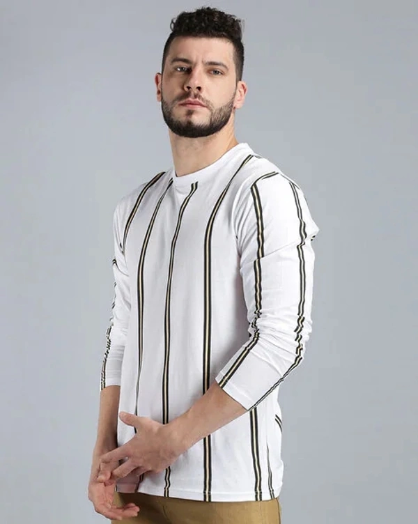 Striped T-shirt with Full Sleeves - cotton, L