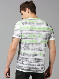 Multi Color Printed Cotton Round Neck T-shirt - cotton, L