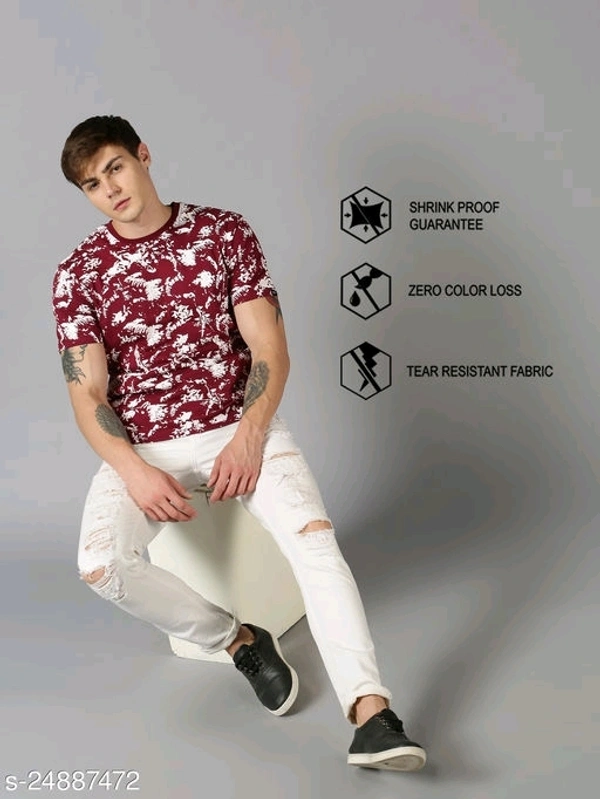 Contrast Floral Print T-shirt - cotton, M