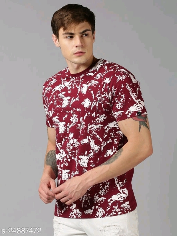 Contrast Floral Print T-shirt - cotton, M