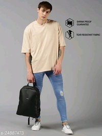 Drop Shoulder Printed Oversized T-shirt - cotton, S
