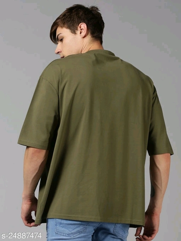 Drop Shoulder Printed Oversized T-shirt - cotton, S