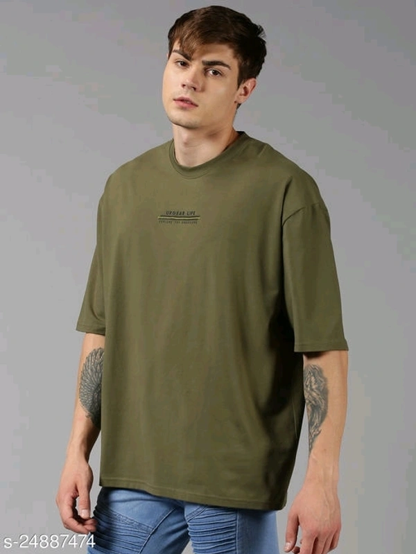 Drop Shoulder Printed Oversized T-shirt - cotton, S