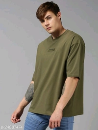 Drop Shoulder Printed Oversized T-shirt - cotton, S