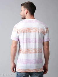 Large Striped Pastel T-shirt - cotton blend, L (Chest Size: 42 in) 