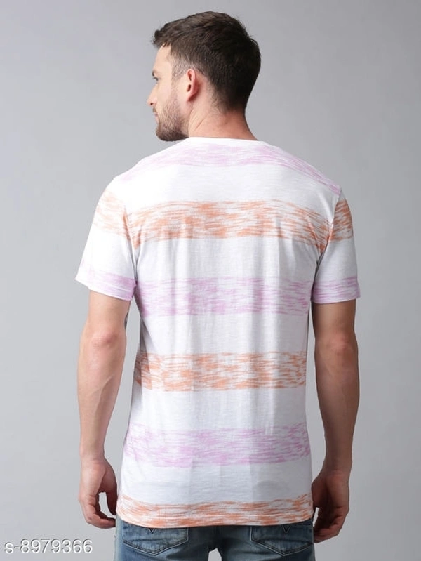 Large Striped Pastel T-shirt - cotton blend, L (Chest Size: 42 in) 
