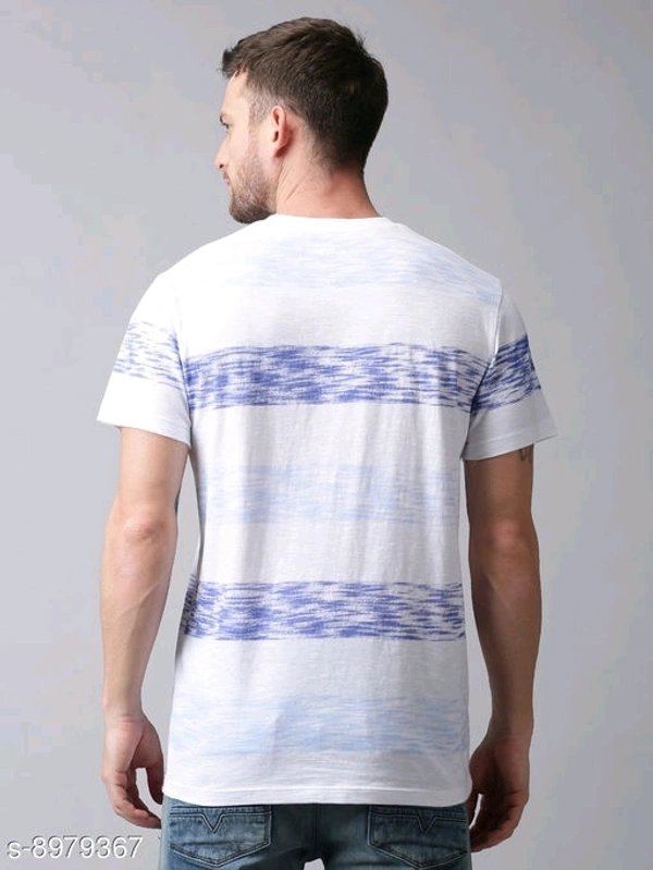 Large Striped Pastel T-shirt - cotton blend, M (Chest Size: 40 in) 