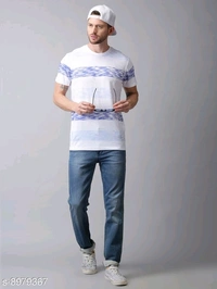 Large Striped Pastel T-shirt - cotton blend, M (Chest Size: 40 in) 