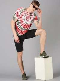 Tie Dye Cotton Crew Neck T-shirt - cotton, XL (Chest Size: 44 in) 