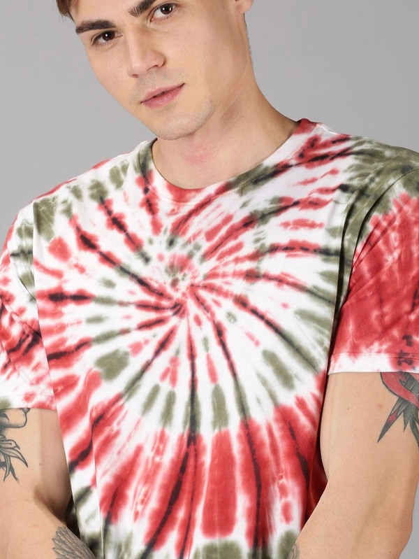 Tie Dye Cotton Crew Neck T-shirt - cotton, XL (Chest Size: 44 in) 