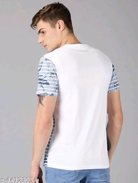 Floral Striped T-shirt - cotton, S (Chest Size: 38 in) 