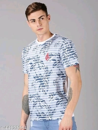 Floral Striped T-shirt - cotton, S (Chest Size: 38 in) 