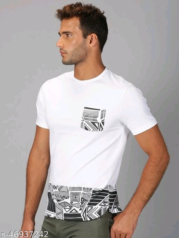 Graphic Half Sleeves T-shirt - cotton, S (Chest Size: 38 in) 