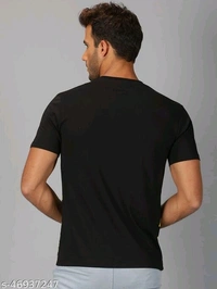 Warning Graphic Half Sleeve T-shirt - cotton, S (Chest Size: 38 in) 