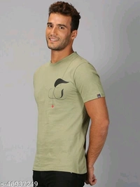Printed Half Sleeve T-shirt - cotton, S (Chest Size: 38 in) 