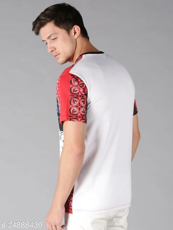 Bandanna Print Colour Block T-shirt - cotton, S (Chest Size: 38 in) 