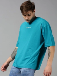 Drop Shoulder Printed Oversized T-shirt - cotton, S
