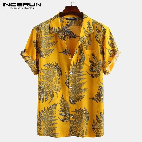 Floral Print Half Sleeve Shirt - cotton, XL (Chest Size: 45 in, Length Size: 30 in) 