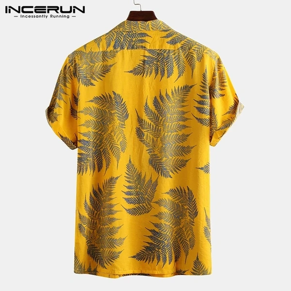 Floral Print Half Sleeve Shirt - cotton, XL (Chest Size: 45 in, Length Size: 30 in) 