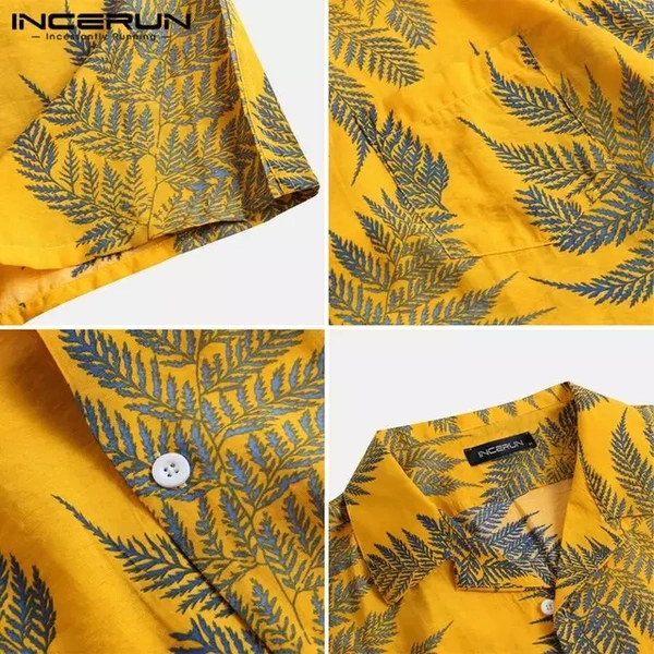 Floral Print Half Sleeve Shirt - cotton, XL (Chest Size: 45 in, Length Size: 30 in) 