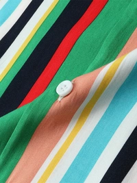 Vertical Stripes Mens Holiday Beach Button Up Short Sleeve Shirts - Rayon, M (Chest Size: 40.in, Length Size: 26.5 in) 