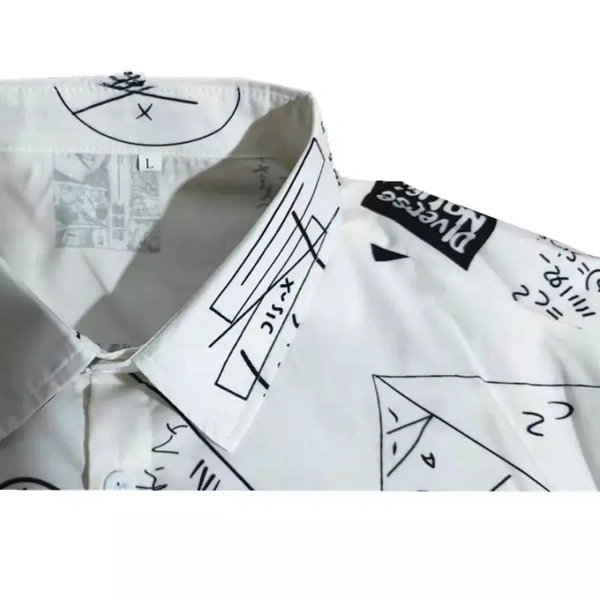 Abstract Letter Print Half Sleeve Shirt - lycra, S (Chest Size: 37 in, Length Size: 28in) 
