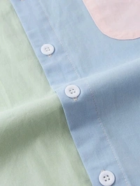 Patchwork Casual Half Sleeve Shirt - Lycra, S (Chest Size: 37 in, Length Size: 28in) 