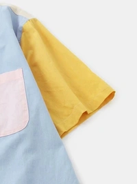 Patchwork Casual Half Sleeve Shirt - Lycra, XXL (Chest Size: 45 in, Length Size: 30in) 