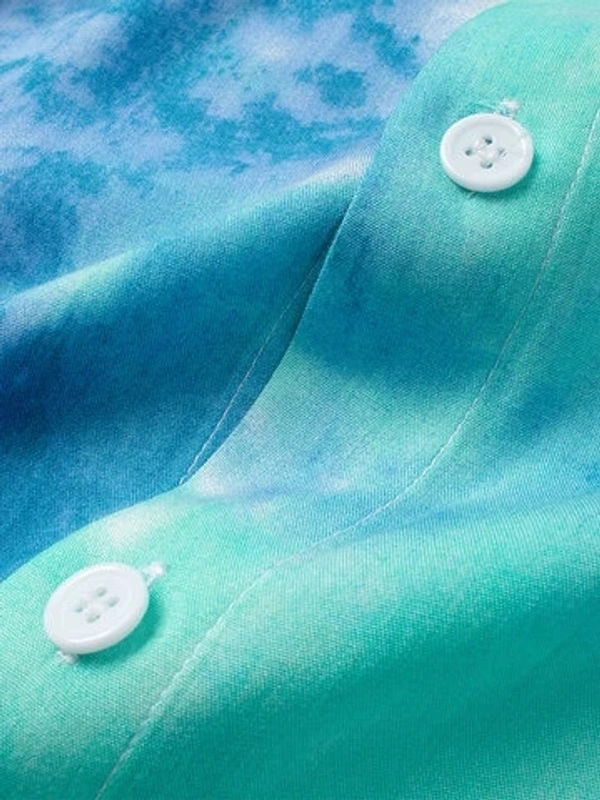 Tie & Dye Designer Half Sleeve Shirt - poly cotton, S (Chest Size: 40 in, Length Size: 27.5 in) 
