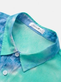 Tie & Dye Designer Half Sleeve Shirt - poly cotton, S (Chest Size: 40 in, Length Size: 27.5 in) 