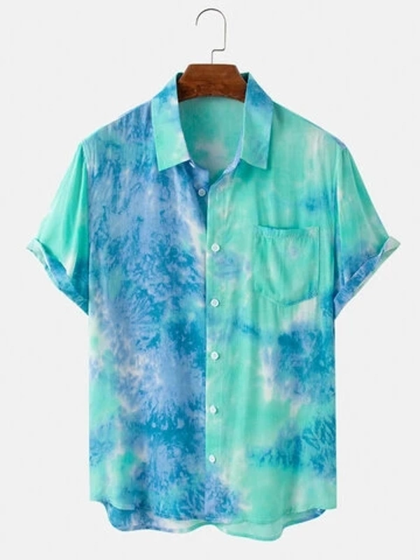 Tie & Dye Designer Half Sleeve Shirt - poly cotton, XXL (Chest Size: 48 in, Length Size: 31.5 in) 
