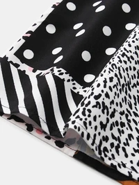 Leopard Print Half Sleeve Shirt - poly cotton, L (Chest Size: 44 in, Length Size: 29.5 in) 