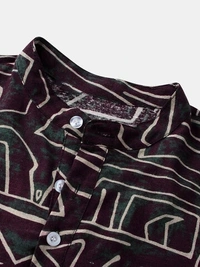 Mens Gradient Color Print Short Sleeve Breathable Casual Henley Shirts - poly cotton, L (Chest Size: 44 in, Length Size: 29.5 in) 