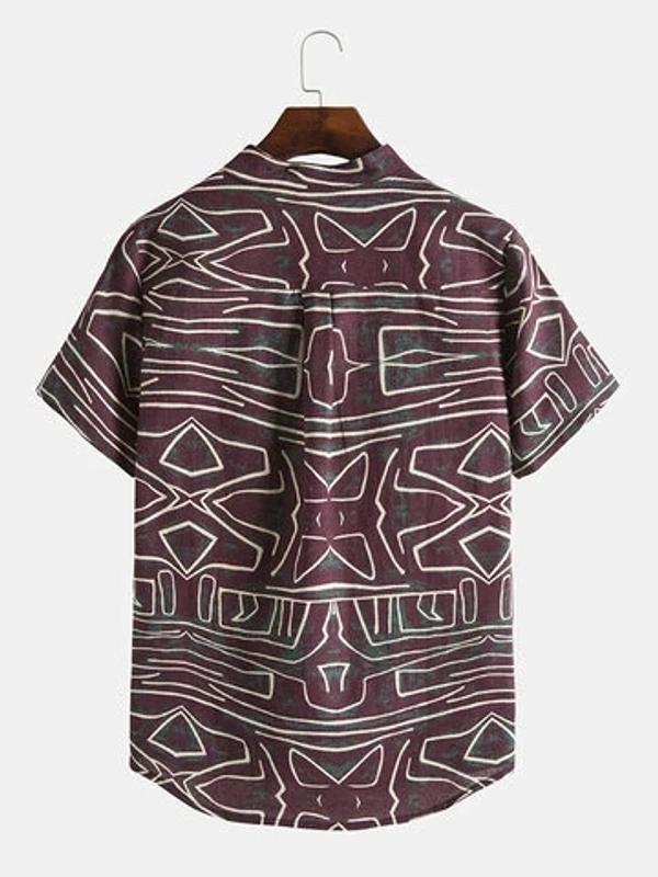 Mens Gradient Color Print Short Sleeve Breathable Casual Henley Shirts - poly cotton, XXL (Chest Size: 48 in, Length Size: 31.5 in) 
