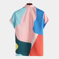 Multi Colour blocked Pattern Print Half Sleeve Shirt - poly cotton, XL (Chest Size: 46 in, Length Size: 30.5 in) 