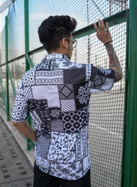 Bandana Print Half Sleeve Shirt - Polycotton, M (Chest Size: 38 in, Length Size: 29 in) 